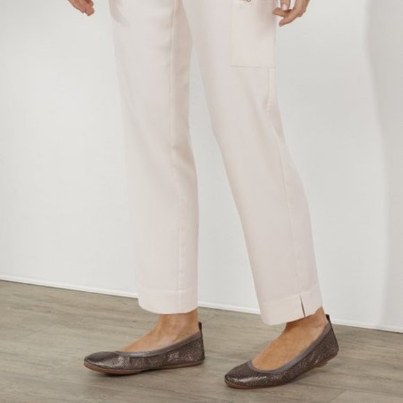 SOFT SURROUNDINGS Ivory Silk Cargo Pants - Picture 2 of 4